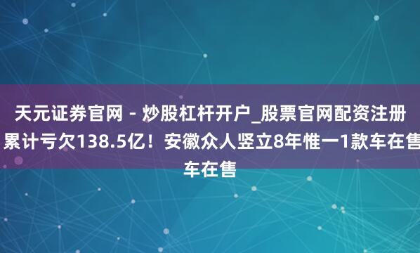 天元证券官网 - 炒股杠杆开户_股票官网配资注册 累计亏欠138.5亿！安徽众人竖立8年惟一1款车在售